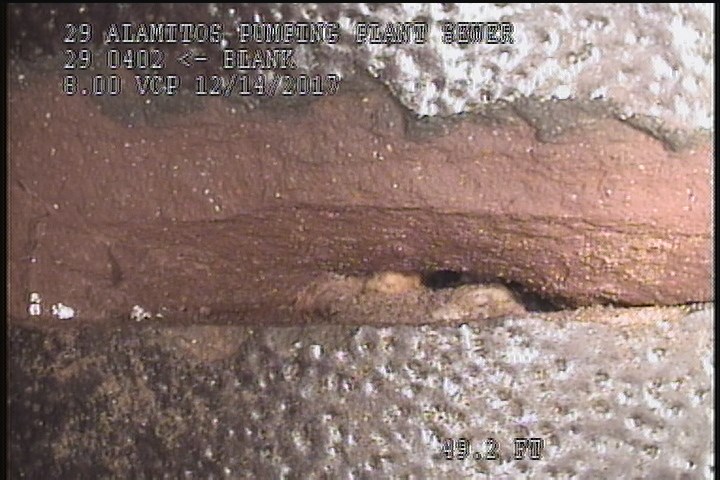 Hole, at 02 o'clock, within 8 inches of joint: NO - 1" X1/2"