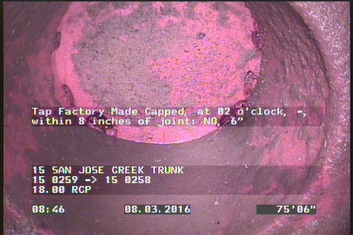 Tap Factory Made Capped, at 02 o'clock, -, within 8 inches of joint: NO, 6"