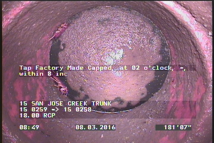 Tap Factory Made Capped, at 02 o'clock, -, within 8 inches of joint: NO, 6"