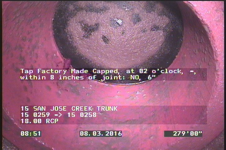 Tap Factory Made Capped, at 02 o'clock, -, within 8 inches of joint: NO, 6"