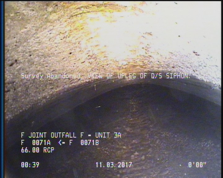Survey Abandoned - VIEW OF UPLEG OF D/S SIPHON.