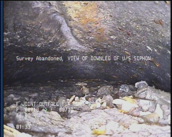 Survey Abandoned - VIEW OF DOWNLEG OF U/S SIPHON.