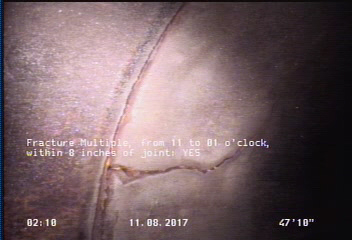 Fracture Multiple, from 11 to 01 o'clock, within 8 inches of joint: YES