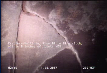 Fracture Multiple, from 09 to 01 o'clock, within 8 inches of joint: YES