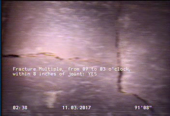 Fracture Multiple, from 09 to 03 o'clock, within 8 inches of joint: YES