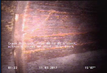 Crack Multiple, from 08 to 04 o'clock, within 8 inches of joint: YES, Start