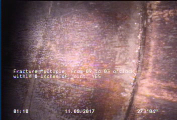 Fracture Multiple, from 09 to 03 o'clock, within 8 inches of joint: YES