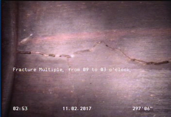 Fracture Multiple, from 09 to 03 o'clock, within 8 inches of joint: YES