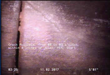 Crack Multiple, from 09 to 03 o'clock, within 8 inches of joint: YES, Start