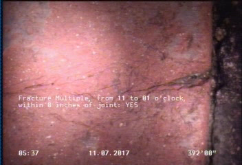 Fracture Multiple, from 11 to 01 o'clock, within 8 inches of joint: YES