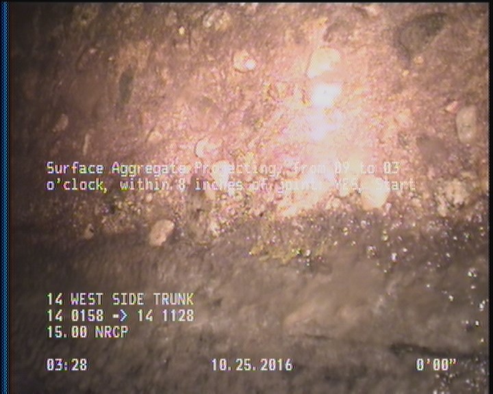 Surface Aggregate Projecting, from 09 to 03 o'clock, within 8 inches of joint: YES, Start