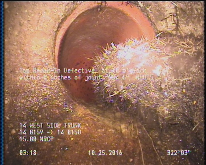 Tap Break-In Defective, at 10 o'clock, -, , within 8 inches of joint: NO, 6" - ROOTS