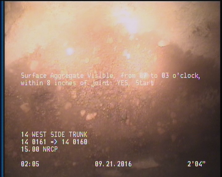 Surface Aggregate Visible, from 09 to 03 o'clock, within 8 inches of joint: YES, Start