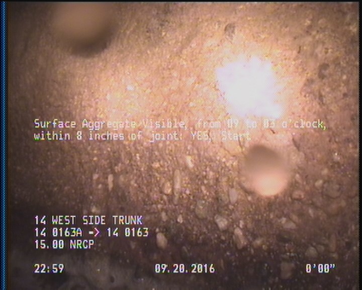 Surface Aggregate Visible, from 09 to 03 o'clock, within 8 inches of joint: YES, Start
