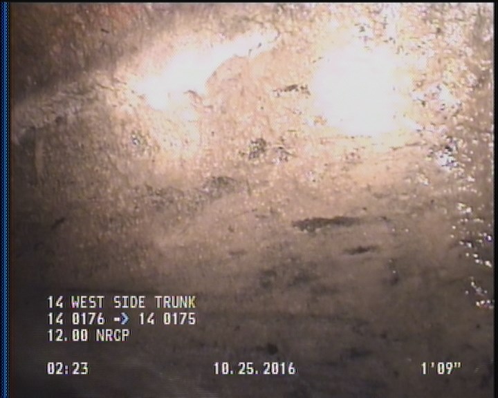 Deposits Attached Grease, 5 %of cross sectional area, from 03 to 09 o'clock, , within 8 inches of joint: YES, Start