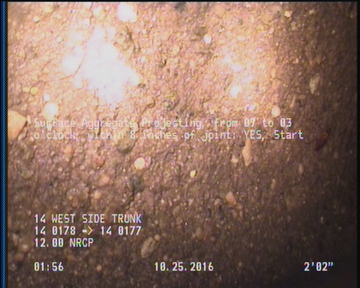 Surface Aggregate Projecting, from 09 to 03 o'clock, within 8 inches of joint: YES, Start