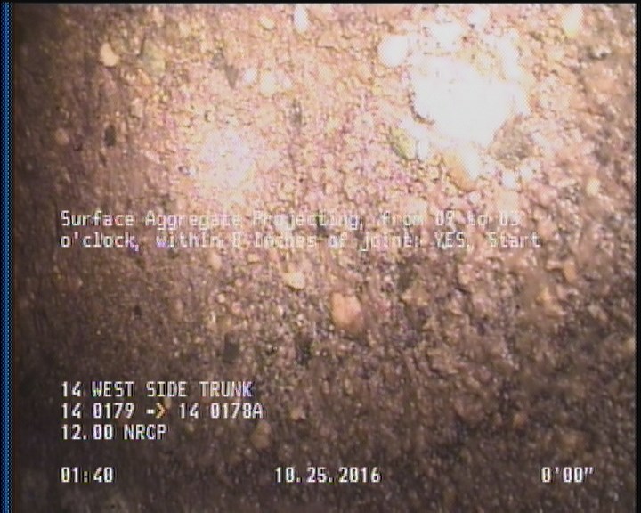 Surface Aggregate Projecting, from 09 to 03 o'clock, within 8 inches of joint: YES, Start