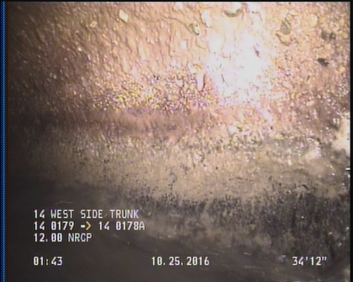 Deposits Attached Grease, 5 %of cross sectional area, from 03 to 09 o'clock, , within 8 inches of joint: YES, Start