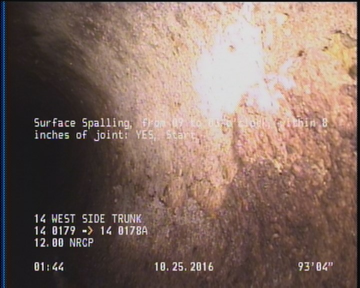 Surface Spalling, from 09 to 03 o'clock, within 8 inches of joint: YES, Start