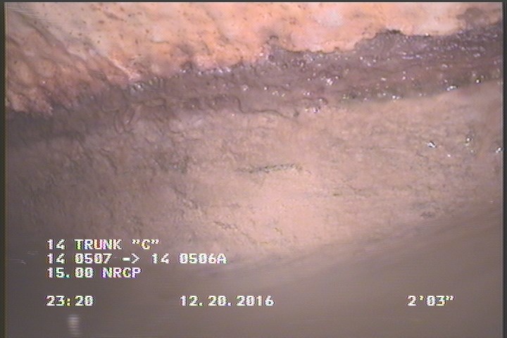 Deposits Attached Grease, 5 %of cross sectional area, from 03 to 09 o'clock, , within 8 inches of joint: YES, Start