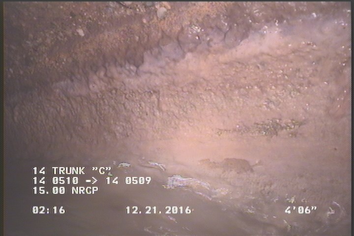 Deposits Attached Grease, 5 %of cross sectional area, from 03 to 09 o'clock, , within 8 inches of joint: YES, Start