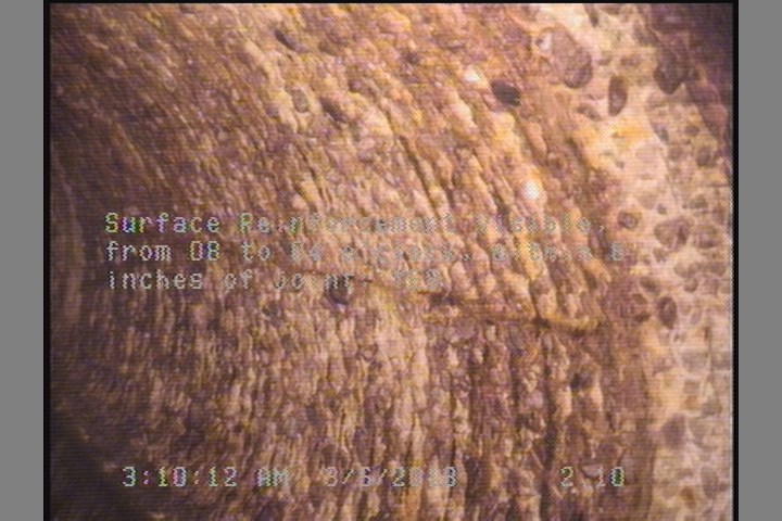 Surface Reinforcement Visible, from 08 to 04 o'clock, within 8 inches of joint: YES