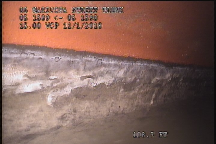 Deposits Attached Grease, 5 %of cross sectional area, from 04 to 08 o'clock, , within 8 inches of joint: YES, Start
