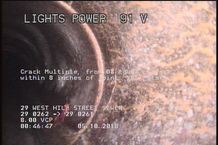 Crack Multiple, from 08 to 04 o'clock, within 8 inches of joint: YES, Start