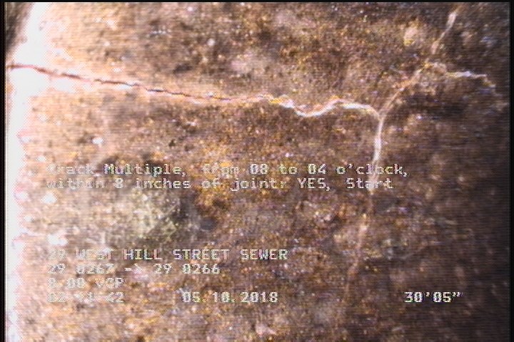 Crack Multiple, from 08 to 04 o'clock, within 8 inches of joint: YES, Start