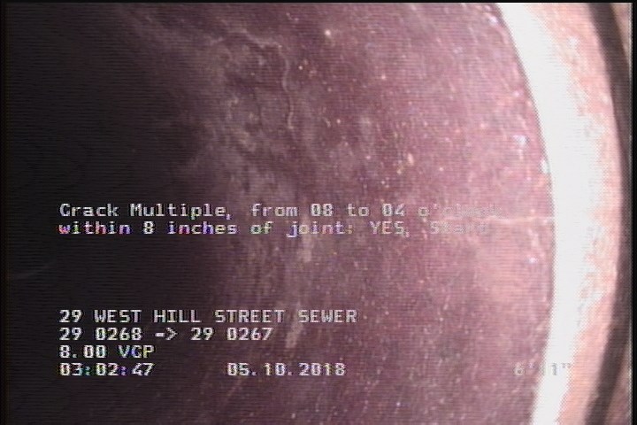 Crack Multiple, from 08 to 04 o'clock, within 8 inches of joint: YES, Start