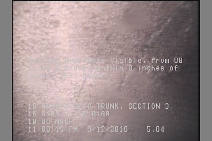 Surface Aggregate Visible, from 08 to 04 o'clock, within 8 inches of joint: YES, Start