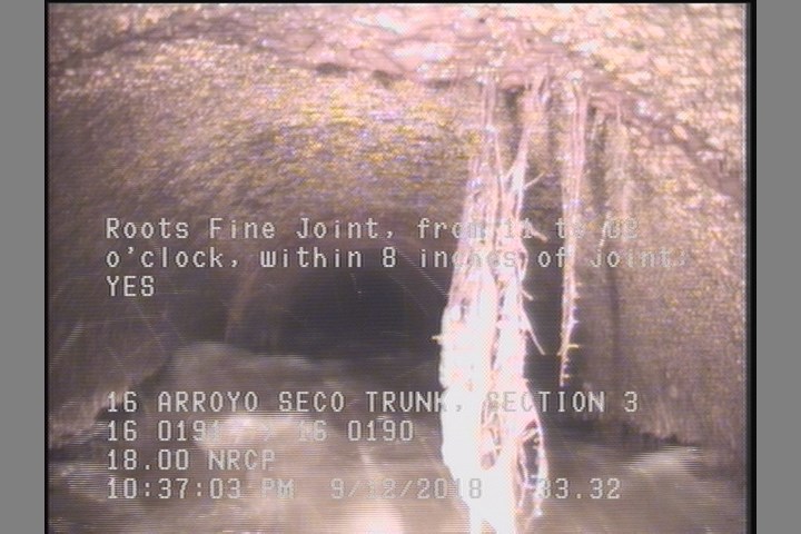 Roots Fine Joint, from 11 to 02 o'clock, within 8 inches of joint: YES