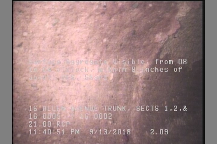 Surface Aggregate Visible, from 08 to 04 o'clock, within 8 inches of joint: YES, Start