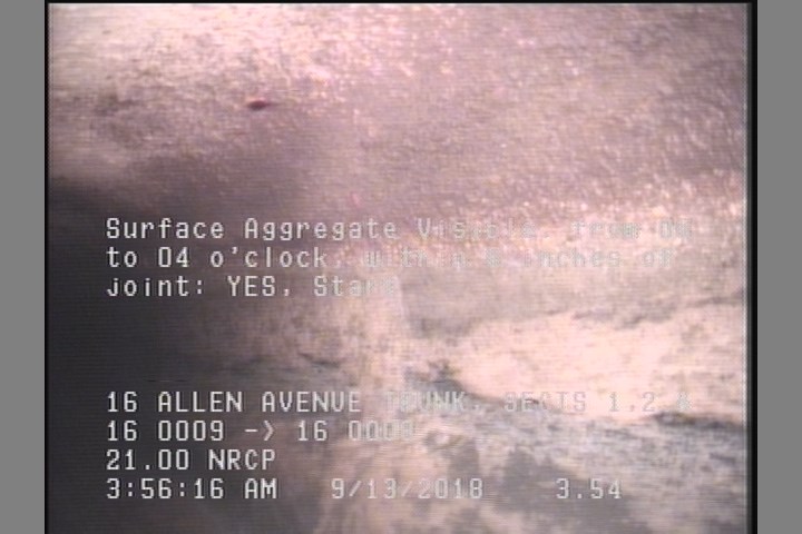 Surface Aggregate Visible, from 08 to 04 o'clock, within 8 inches of joint: YES, Start