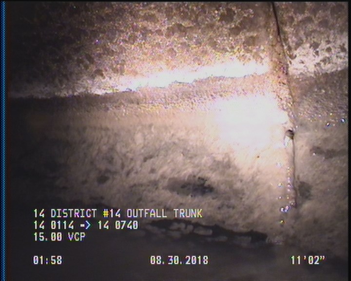 Deposits Attached Grease, 5 %of cross sectional area, from 03 to 09 o'clock, , within 8 inches of joint: YES, Start