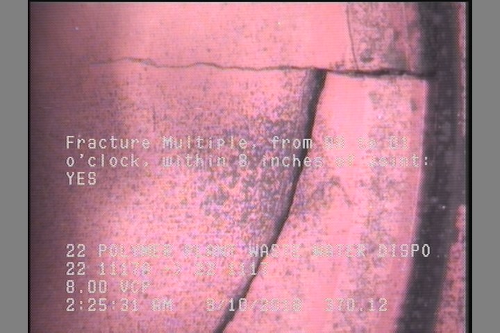Fracture Multiple, from 08 to 01 o'clock, within 8 inches of joint: YES