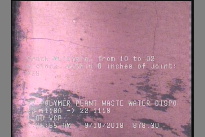 Crack Multiple, from 10 to 02 o'clock, within 8 inches of joint: YES