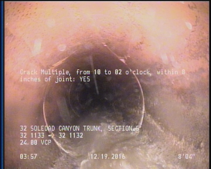 Crack Multiple, from 10 to 02 o'clock, within 8 inches of joint: YES