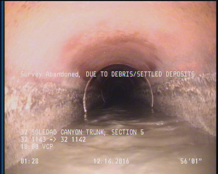 Survey Abandoned - DUE TO DEBRIS/SETTLED DEPOSITS