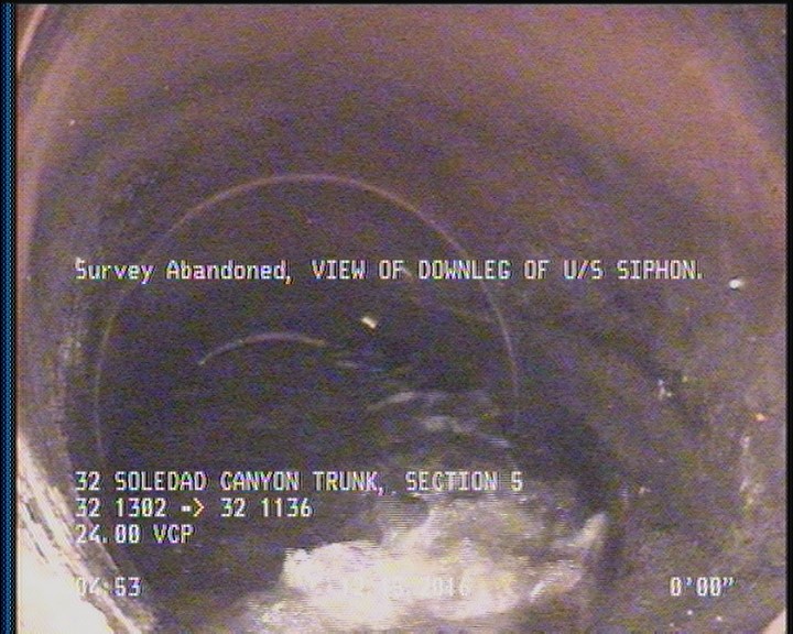 Survey Abandoned - VIEW OF DOWNLEG OF U/S SIPHON.