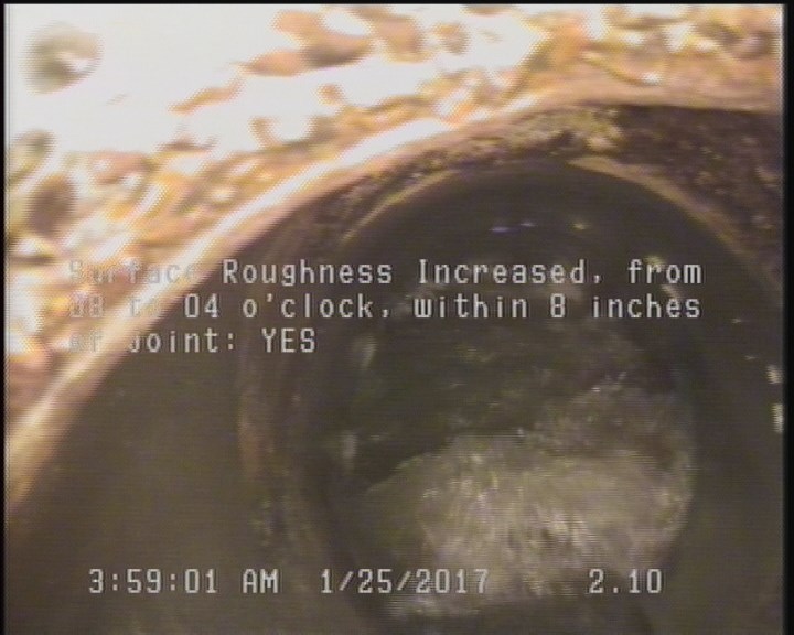 Surface Roughness Increased, from 08 to 04 o'clock, within 8 inches of joint: YES