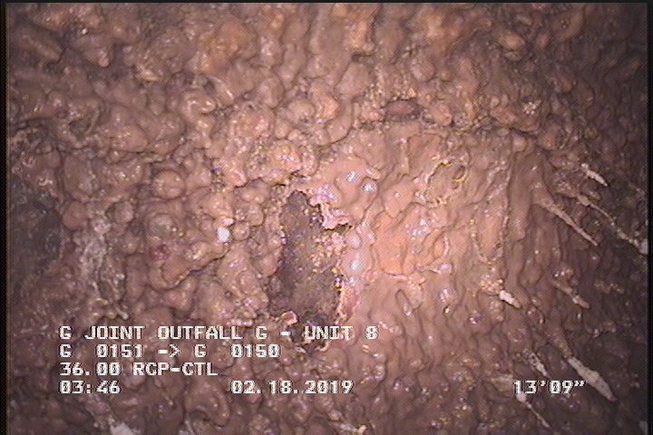Deposits Attached Grease, 10 %of cross sectional area, from 10 to 02 o'clock, , within 8 inches of joint: YES, Start