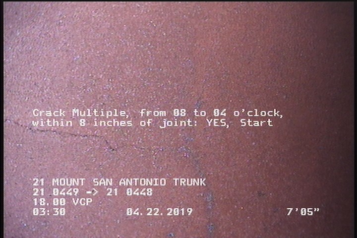 Crack Multiple, from 08 to 04 o'clock, within 8 inches of joint: YES, Start