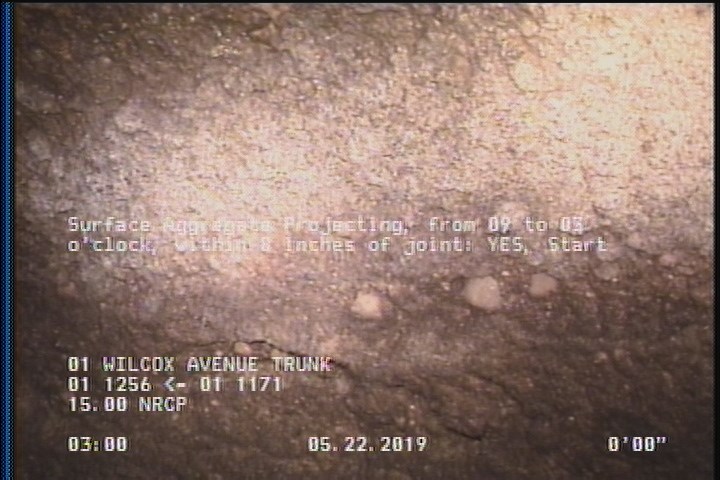 Surface Aggregate Projecting, from 09 to 03 o'clock, within 8 inches of joint: YES, Start