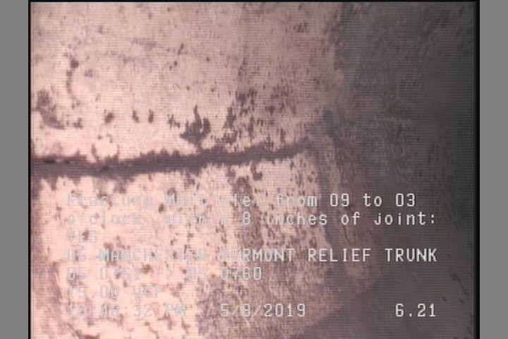 Crack Multiple, from 09 to 03 o'clock, within 8 inches of joint: YES