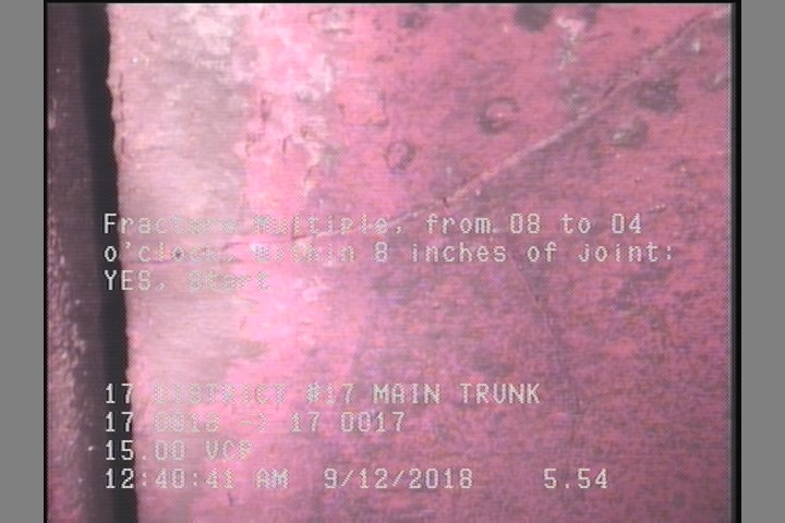 Fracture Multiple, from 08 to 04 o'clock, within 8 inches of joint: YES, Start