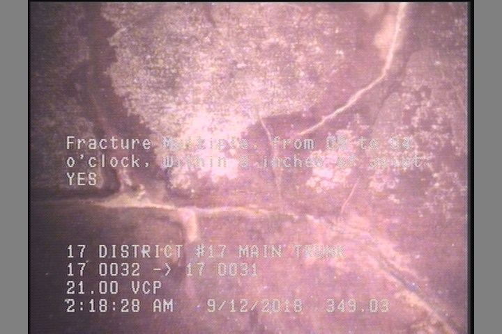 Fracture Multiple, from 09 to 04 o'clock, within 8 inches of joint: YES