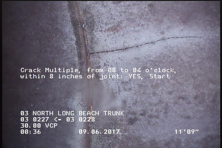 Crack Multiple, from 08 to 04 o'clock, within 8 inches of joint: YES, Start