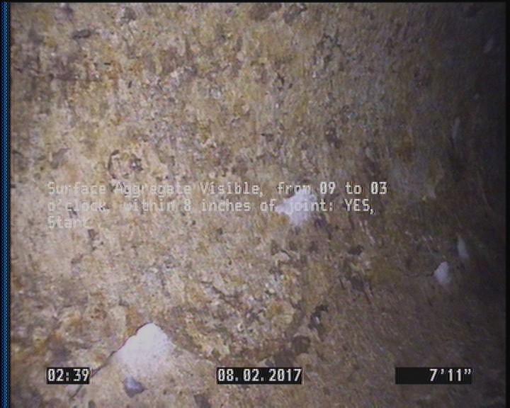 Surface Aggregate Visible, from 09 to 03 o'clock, within 8 inches of joint: YES, Start