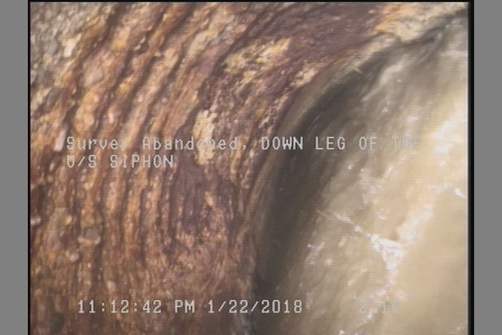 Survey Abandoned - DOWN LEG OF THE U/S SIPHON